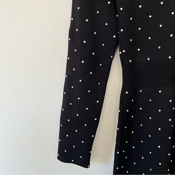 The Kooples NWOT Black Stretchy Knit Studded Dress - Picture 14 of 15